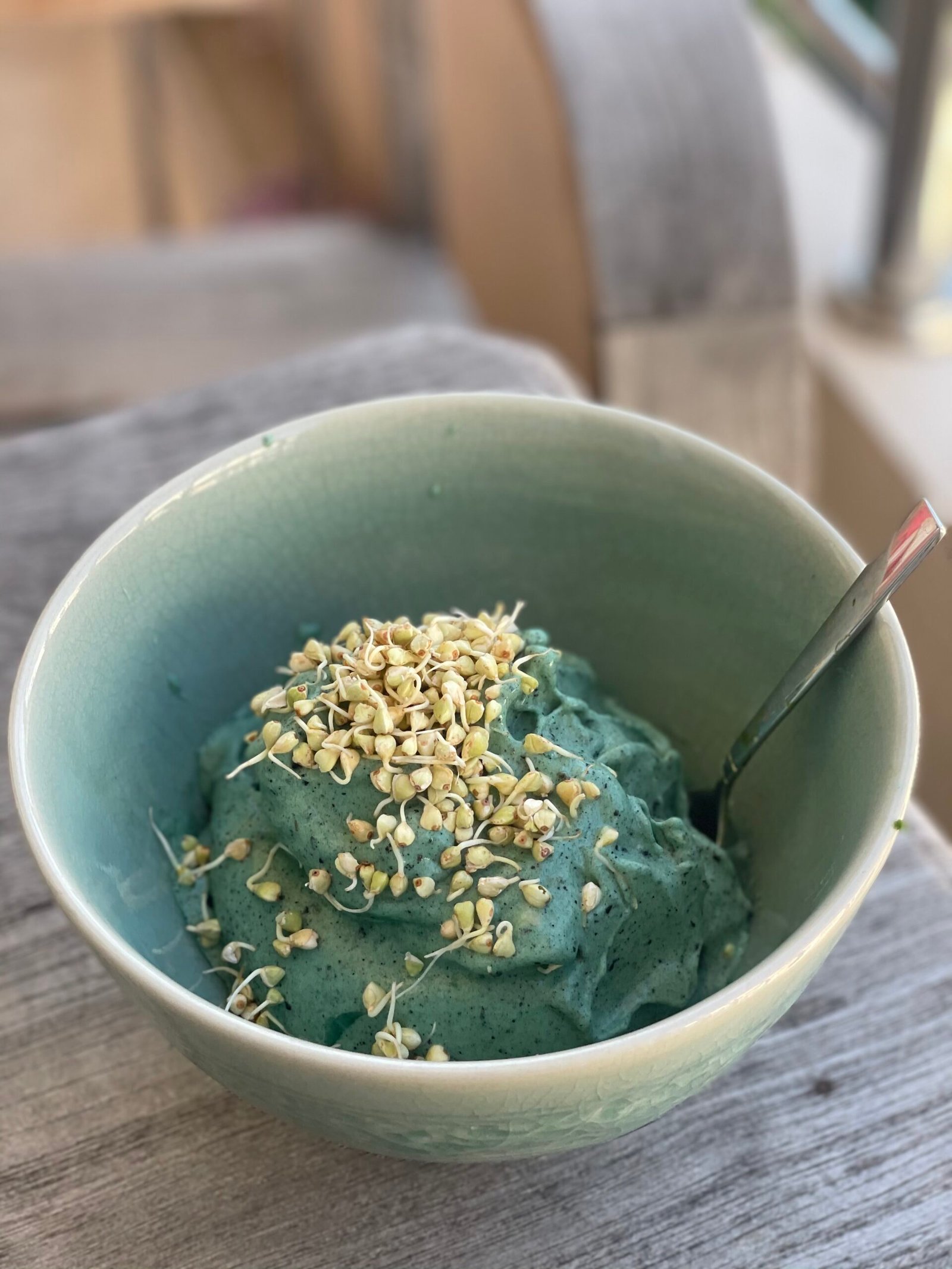 Nice Cream aus dem Hurom Slowjuicer — Nahaufnahme